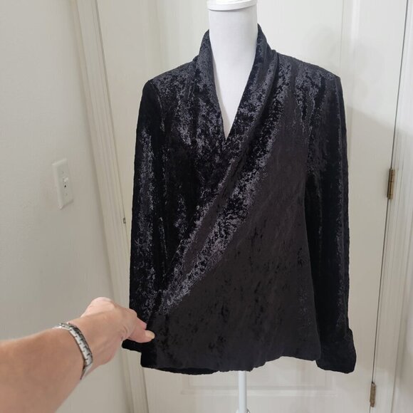 Connected Apparel, Size Unknown Crushed Velvet Cuffed Open Jacket Exc. Used Cond - Picture 5 of 10
